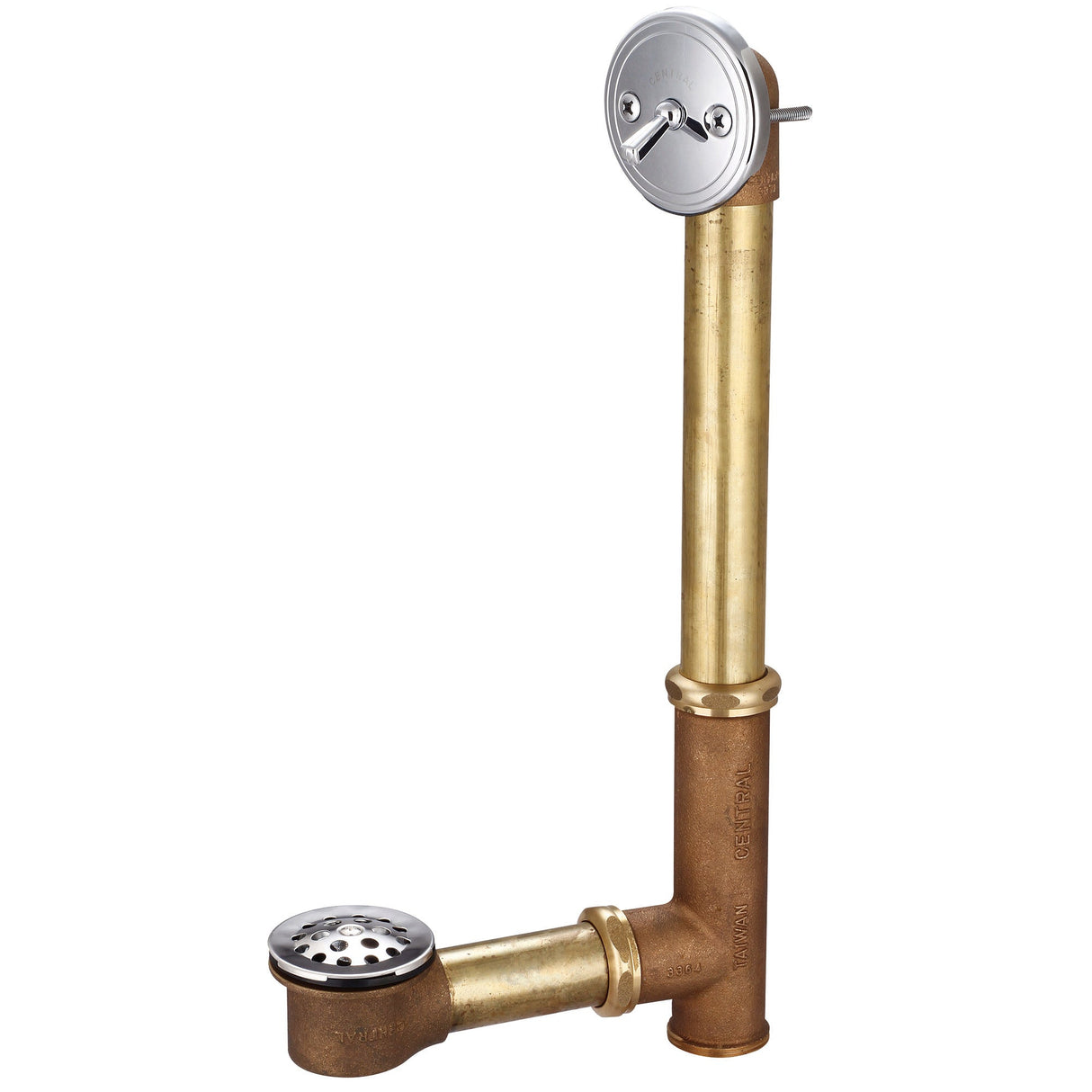 Central Brass 1665-XP17 Multi-Tub Trip Lever Bath Drain in Polished Chrome