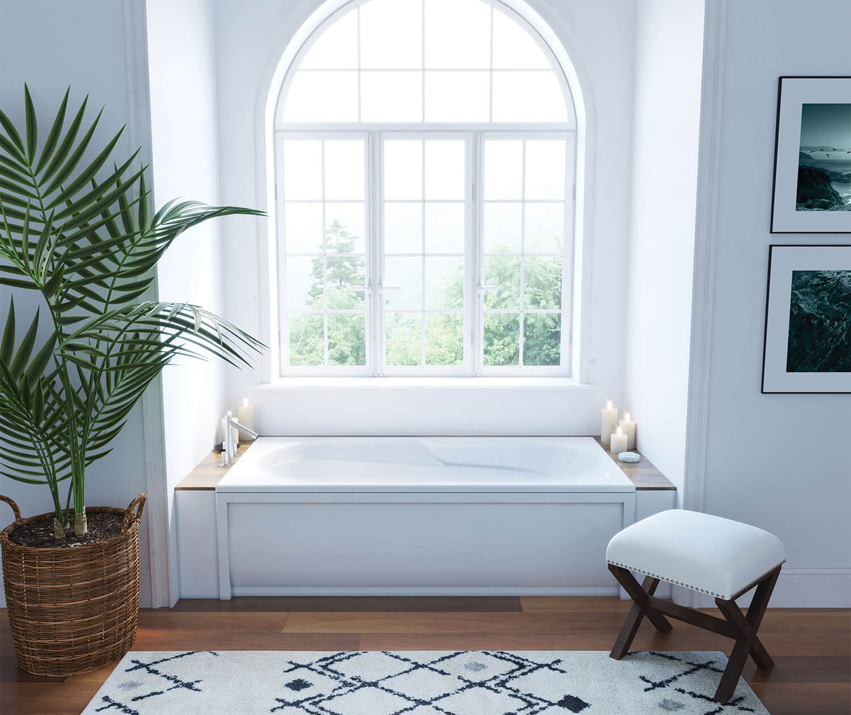 MAAX 102945-055-001 Baccarat 72 x 36 Acrylic Alcove End Drain Aerofeel Bathtub in White