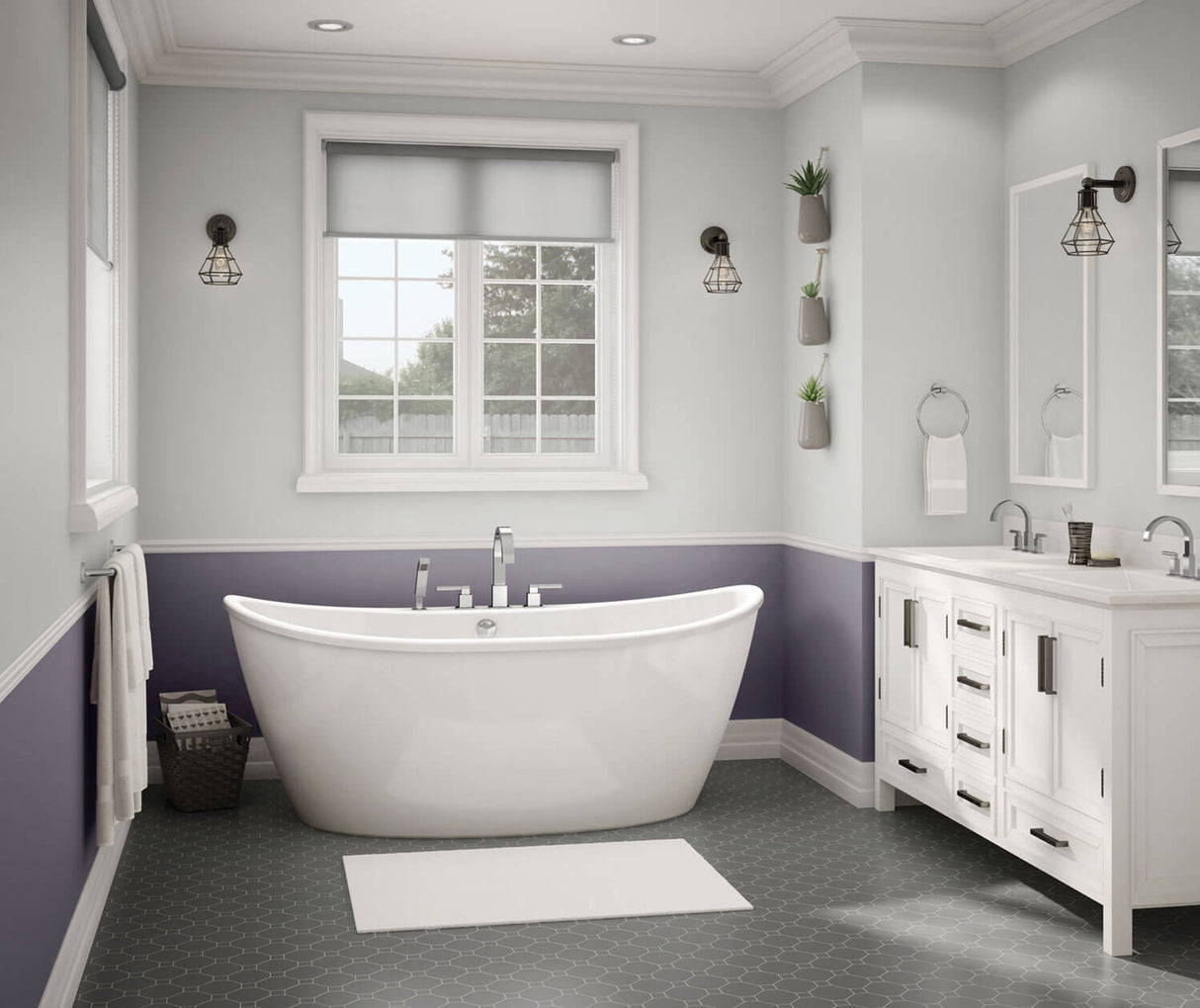 MAAX 106193-000-002-104 Delsia 6636 AcrylX Freestanding Center Drain Bathtub in White with White Skirt