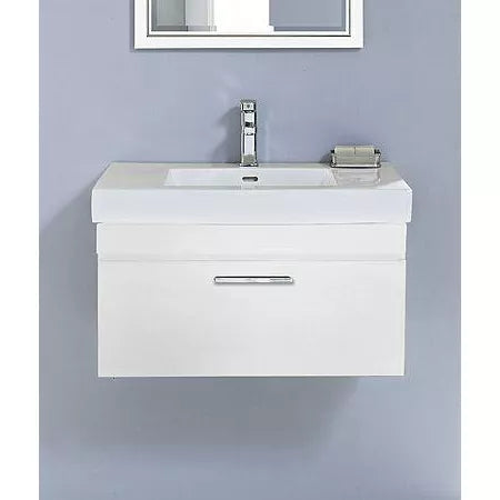 Fairmont Designs 177-WV30 Metropolitan 30" Wall Mount Vanity and Sink Set Gloss White
