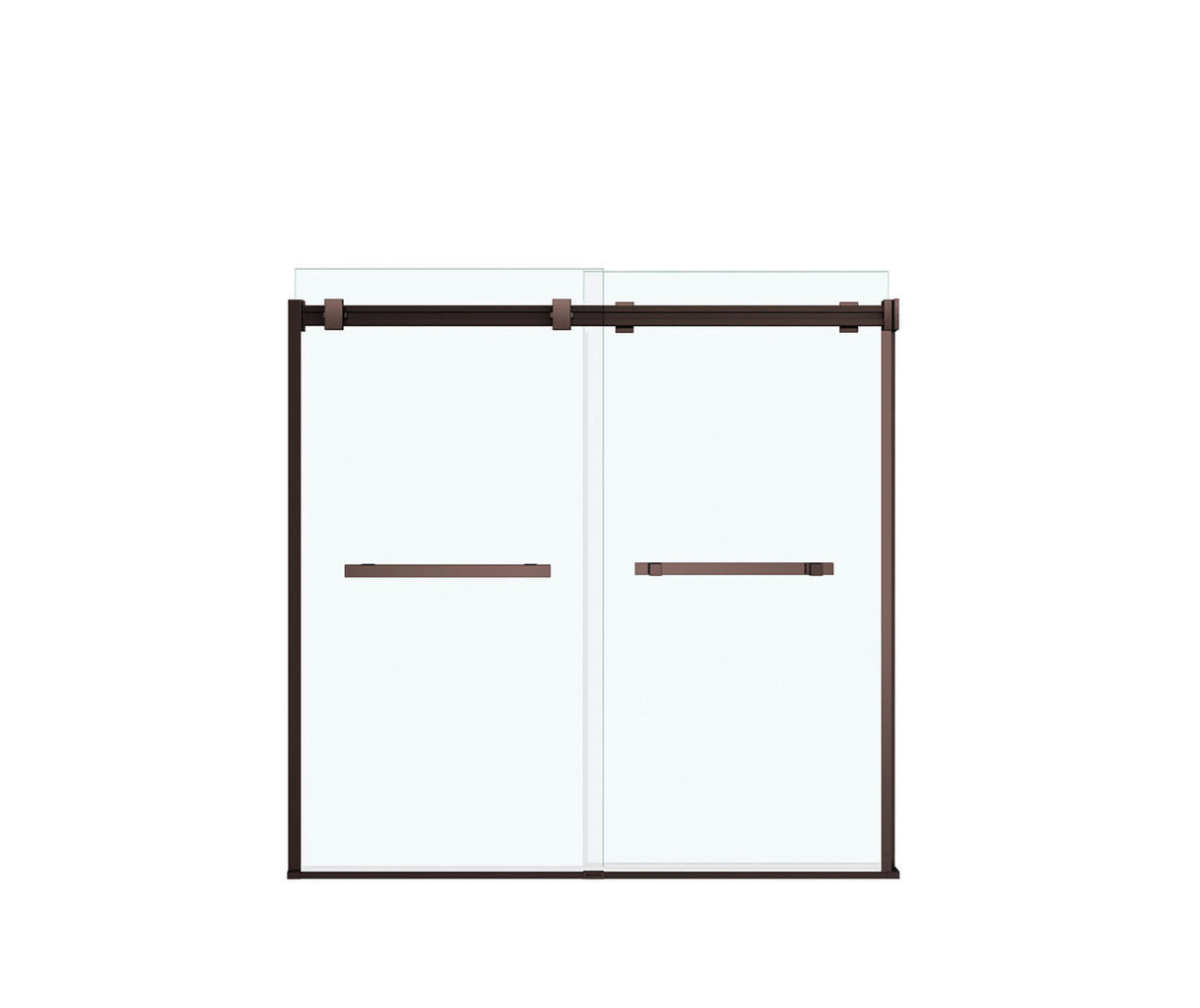 MAAX 136270-900-173-000 Duel 56-59 x 55 ½-59 in. 8 mm Bypass Tub Door for Alcove Installation with Clear glass in Dark Bronze