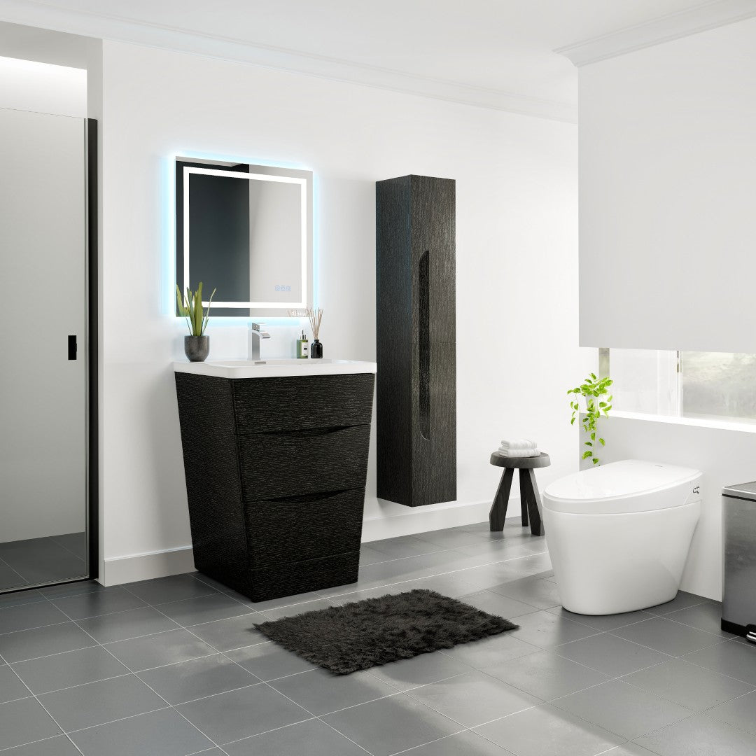 Victoria 25 in. Chestnut Single Sink Bath Vanity with Acrylic Top and Integrated Sink