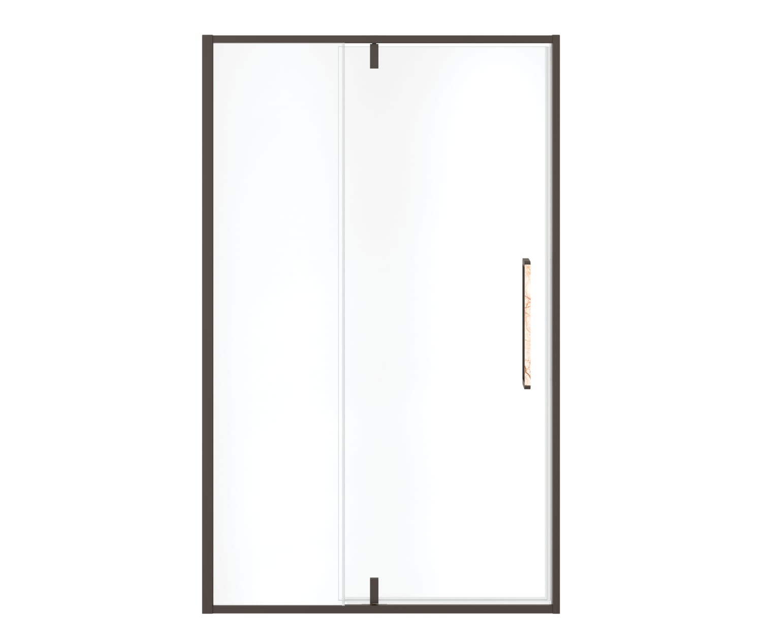 MAAX 135325-900-283-000 Uptown 45-47 x 76 in. 8 mm Pivot Shower Door for Alcove Installation with Clear glass in Dark Bronze & Beige Marble