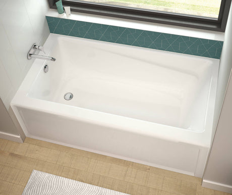 MAAX 105512-097-001-002 Exhibit 6032 IFS AFR Acrylic Alcove Right-Hand Drain Combined Whirlpool & Aeroeffect Bathtub in White