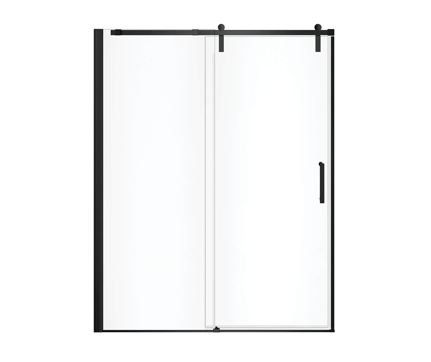 MAAX 137681-900-340-000 Outback 55 ¼ - 58 ½ x 70 ½ in. 8mm Sliding Shower Door for Alcove Installation with Clear glass in Matte Black