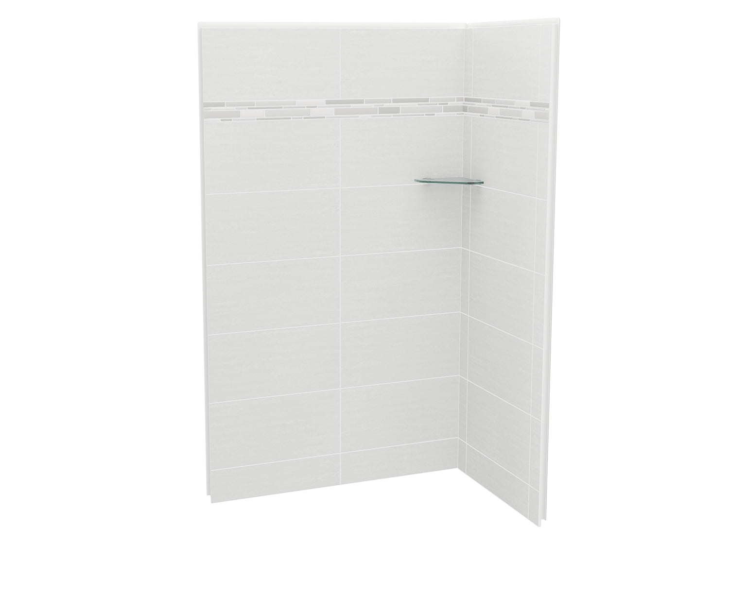 MAAX 107457-300-524 Utile 4832 Composite Direct-to-Stud Two-Piece Corner Shower Wall Kit in Origin Arctik