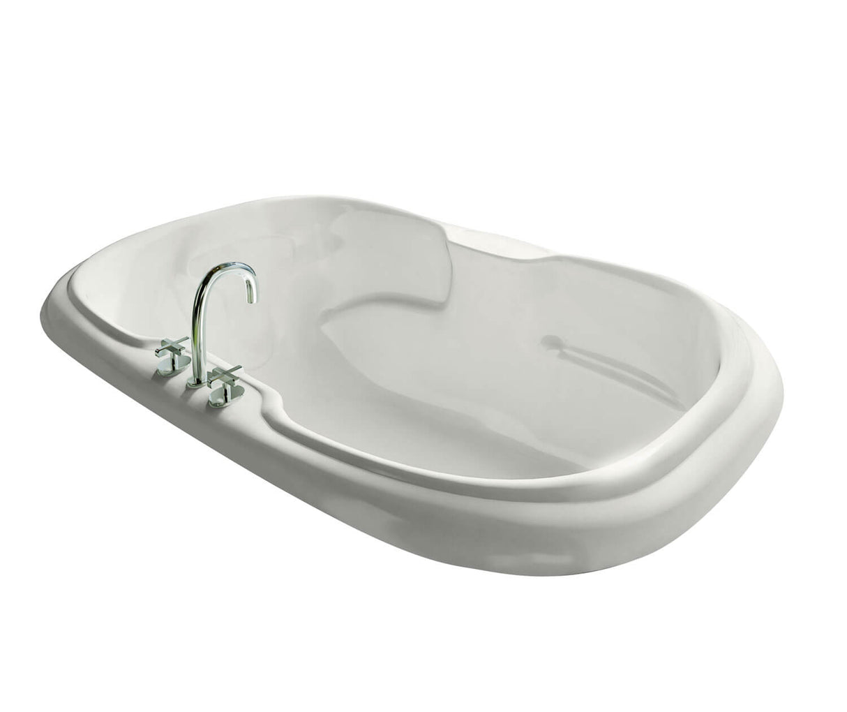 MAAX 100075-094-001-100 Calla 6642 Acrylic Drop-in Center Drain Combined Hydromax & Aerofeel Bathtub in White