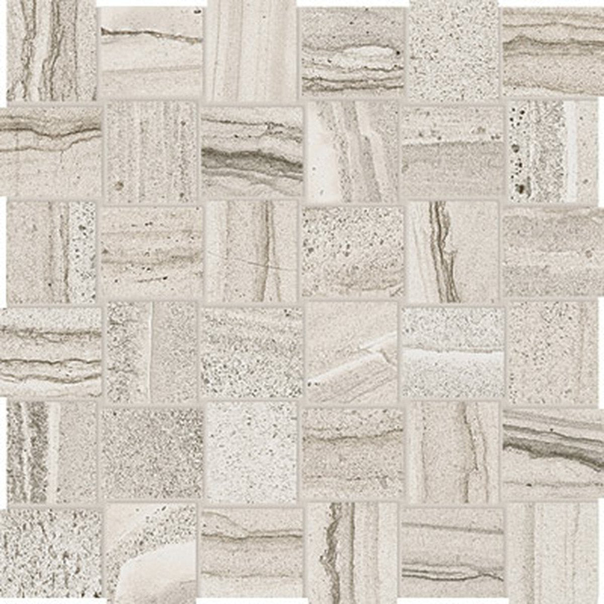 Anatolia Tile 2X2 Basketweave Amelia Matte Mist 36 Piece Porcelain Mosaics. 1 Sheet = .97 Sq. Ft. 4501-0003-0 (69-073) Mist Basketweave 2x2 - premium natural stone mosaic tile from Anatolia Tile, available at PoshHaus showroom in Keene, NH