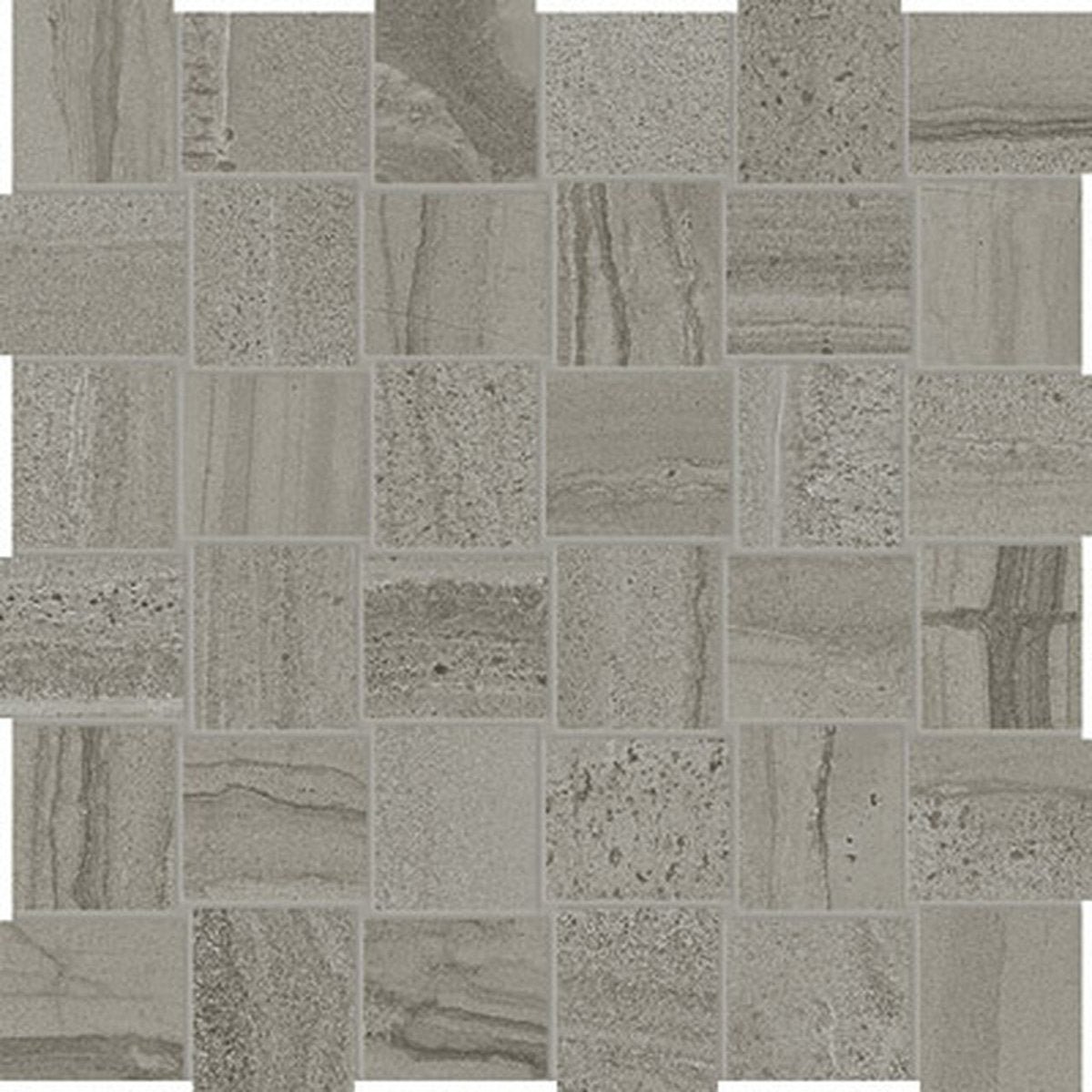 Anatolia Tile 2X2 Basketweave Amelia Matte Smoke 36 Piece Porcelain Mosaics. 1 Sheet = .97 Sq. Ft. 4501-0004-0 (69-074) Smoke Basketweave 2x2 - premium natural stone mosaic tile from Anatolia Tile, available at PoshHaus showroom in Keene, NH