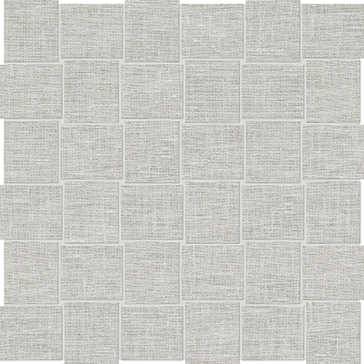 Anatolia Tile 2X2 Basketweave Belgian Linen Mist Porcelain Mosaics. 1 Sheet = .96 Sq. Ft. 4501-0032-1 Mist Basketweave 2x2 - premium natural stone mosaic tile from Anatolia Tile, available at PoshHaus showroom in Keene, NH
