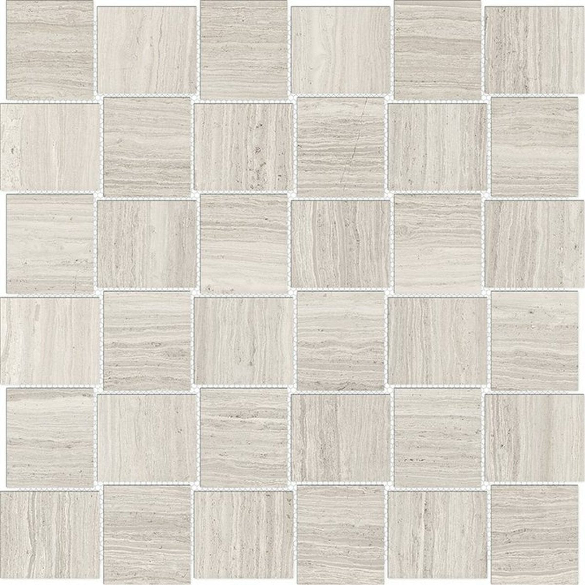 Anatolia Tile 2X2 Basketweave Mayfair Strada Ash Polished Porcelain Mosaics. 1 Sheet = .98 Sq. Ft. 4501-0142-1 Strada Ash 2x2 Basketweave Polished - premium natural stone mosaic tile from Anatolia Tile, available at PoshHaus showroom in Keene, NH