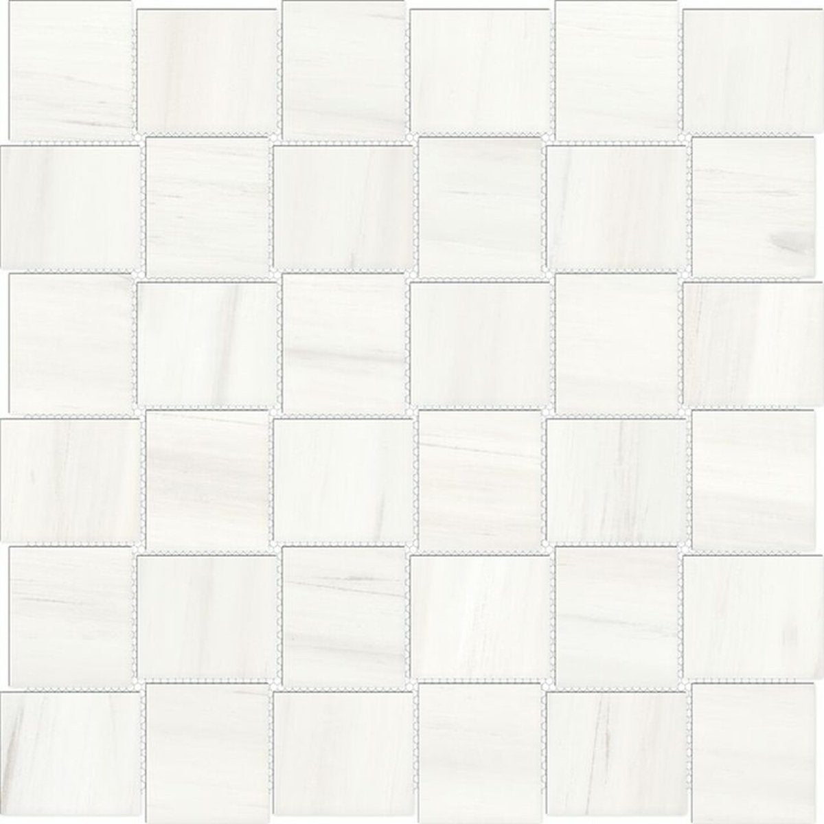Anatolia Tile 2X2 Basketweave Mayfair Suave Bianco Polished Porcelain Mosaics. 1 Sheet = .98 Sq. Ft. 4501-0143-1 Suave Bianco 2x2 Basketweave Polished - premium natural stone mosaic tile from Anatolia Tile, available at PoshHaus showroom in Keene, NH