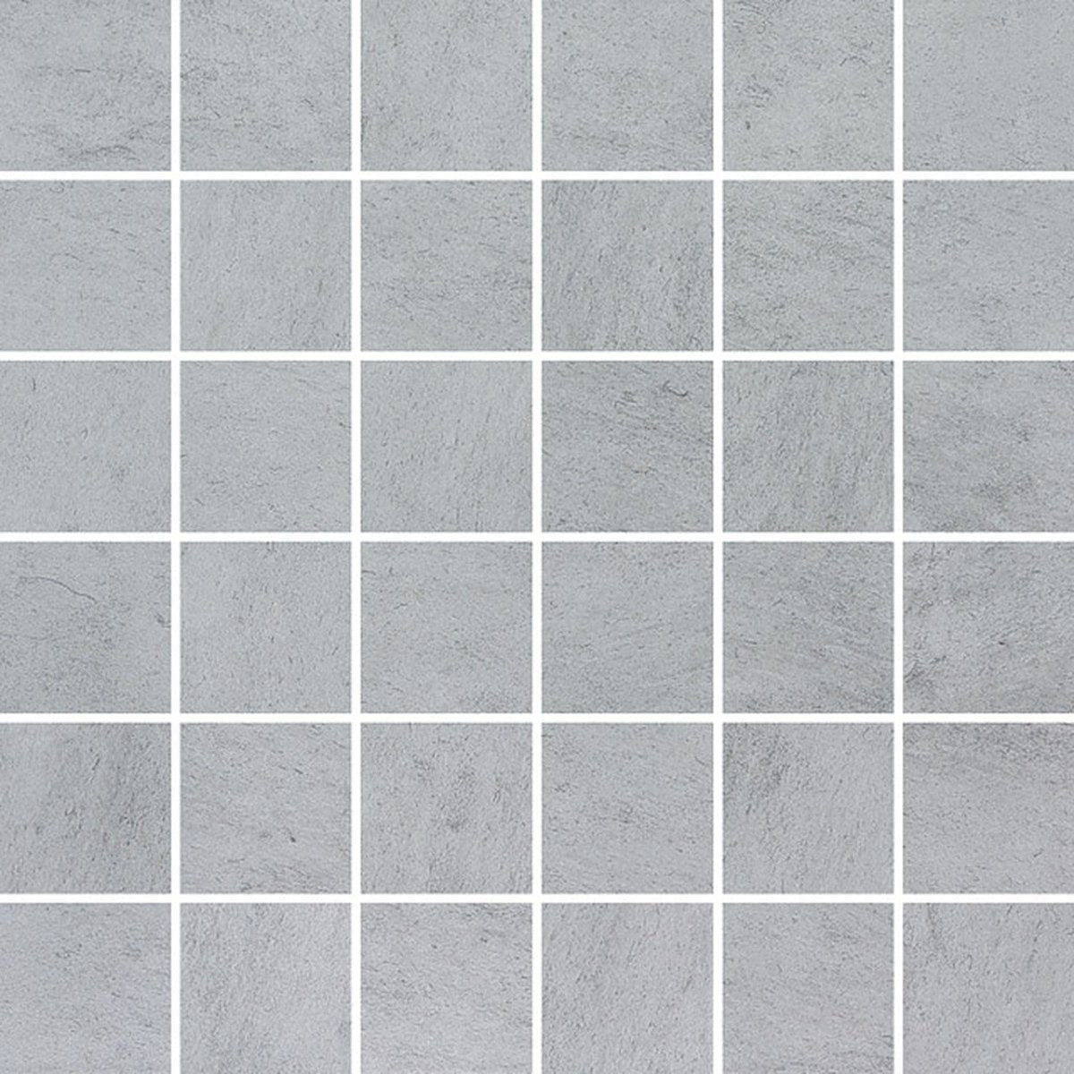 Anatolia Tile 2X2 Matte Grey Cinq 36 Piece Ceramic Mosaics. 1 Sheet = 1.16 Sq. Ft. 4001-0009-0 (46-190) Grey 2x2 - premium natural stone mosaic tile from Anatolia Tile, available at PoshHaus showroom in Keene, NH