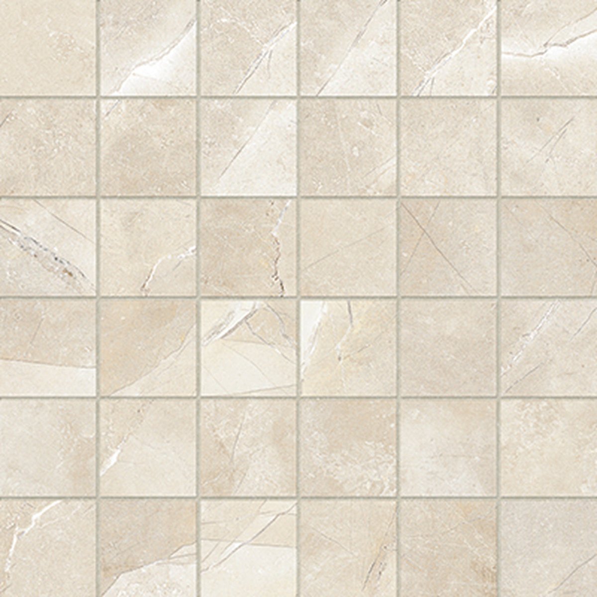 Anatolia Tile 2X2 Matte Classic Pulpis Ivory 36 Piece Porcelain Mosaics. 1 Sheet = .96 Sq. Ft. 4501-0067-0 (63-369) Pulpis Ivory 2x2 - premium natural stone mosaic tile from Anatolia Tile, available at PoshHaus showroom in Keene, NH