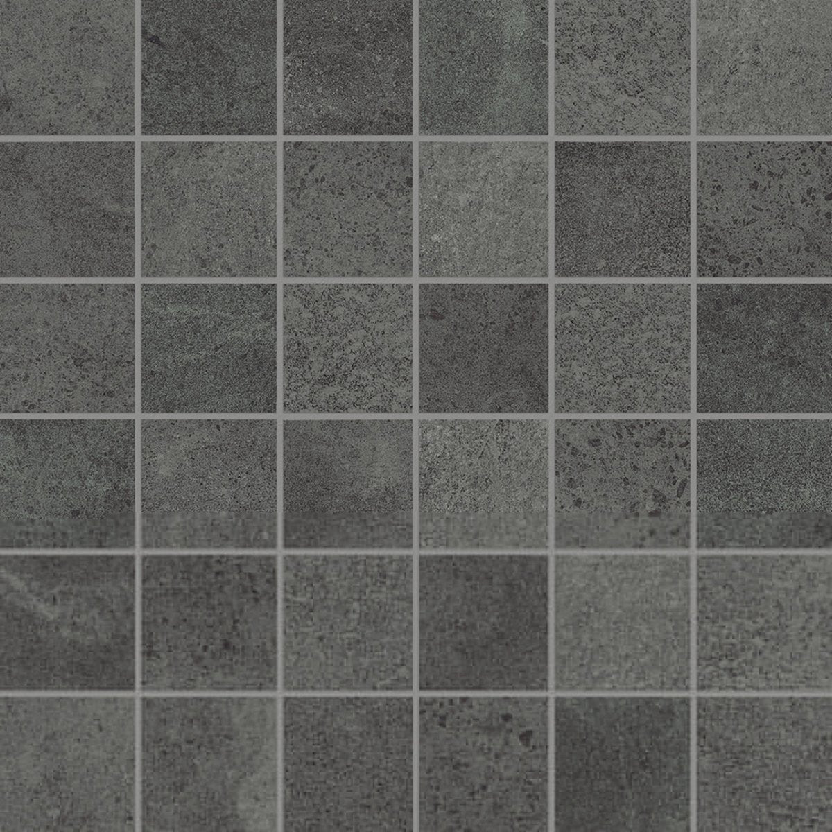 Anatolia Tile 2X2 Industria Graphite Matte 36 Piece Porcelain Mosaics. 1 Sheet = .96 Sq. Ft. 4501-0104-0 (63-595) Graphite 2x2 - premium natural stone mosaic tile from Anatolia Tile, available at PoshHaus showroom in Keene, NH