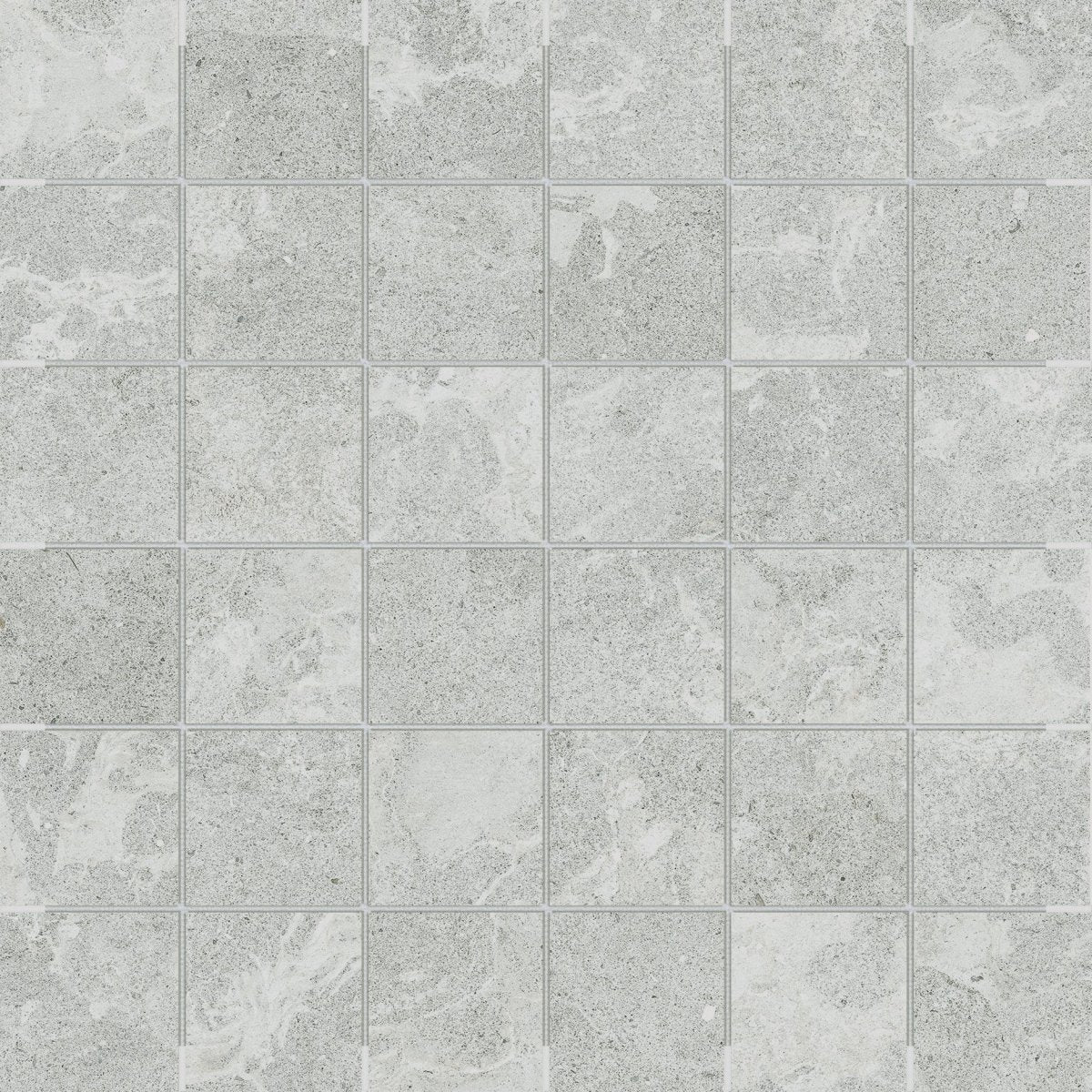 Anatolia Tile 2X2 Veneta Grigio Matte 36 Piece Porcelain Mosaics. 1 Sheet = .96 Sq. Ft. 4501-0299-0 (63-586) Grigio 2x2 - premium natural stone mosaic tile from Anatolia Tile, available at PoshHaus showroom in Keene, NH