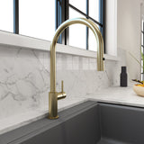 BOCCHI 2028 0001 BG Baveno Duo Pull-Down Kitchen Faucet in Brushed Gold