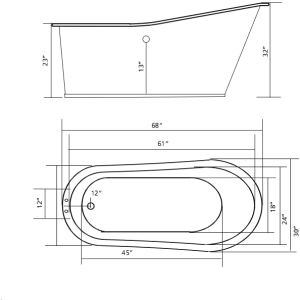 Cheviot 2157-WW White/White Dakota Cast Iron Skirted Bathtub With Continuous Rolled Rim
