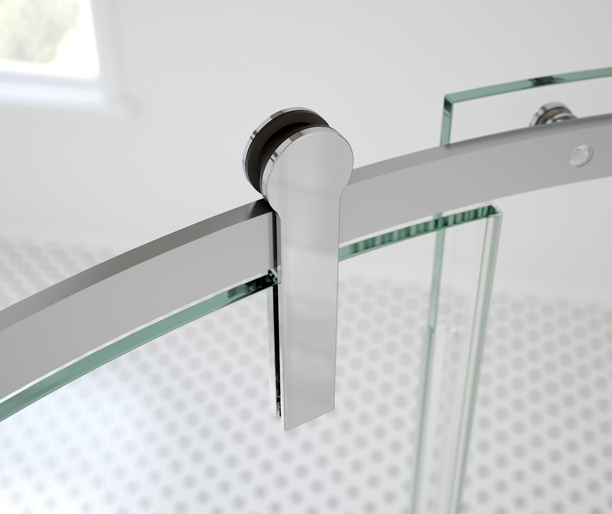 MAAX 139410-900-084-001 Outback Round 36 x 36 x 75 5/8 in. 8mm Sliding Shower Door for Corner Installation with Clear glass in Chrome