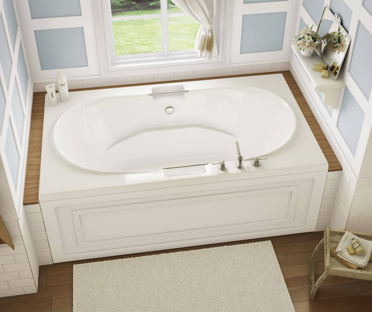 MAAX 101250-108-001-100 Antigua 72 x 42 Acrylic Drop-in Center Drain Aerosens Bathtub in White