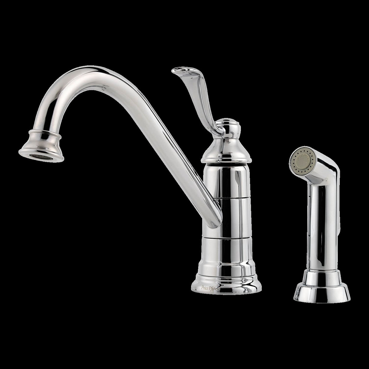 Portland 1-Handle Kitchen Faucet with Side Spray in Polished Chrome