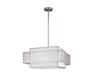 Feiss F3103/3SRS Kenney Multi Light Pendant, Satin Nickel, 3-Light (20"W x 10"H) 225watts