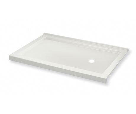 MAAX 410006-543-001-000 B3Round 6036 Acrylic Corner Right Shower Base in White with Anti-slip Bottom with Center Drain