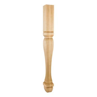 Hardware Resources P13-3.5-HMP 3-1/2" W x 3-1/2" D x 35-1/2" H Hard Maple Footed Square Post