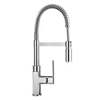 Just JPR-801 Single-Handle kitchen Faucet with Spring and Swivel Spout, Polished Chrome