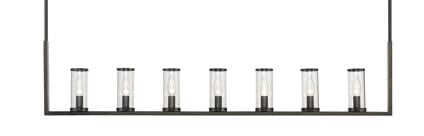 Alora LP309007UBCG REVOLVE LINEAR PENDANT 7 LIGHT URBAN BRONZE CLEAR GLASS