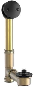 Pfister Matte Black Waste & Overflow With Turn Stop 018-310B