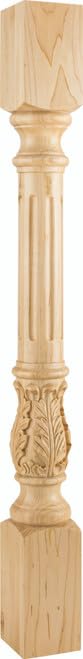 Hardware Resources P23-3.5-WB 3-1/2" W x 3-1/2" D x 35-1/2" H White Birch Fluted Acanthus Post