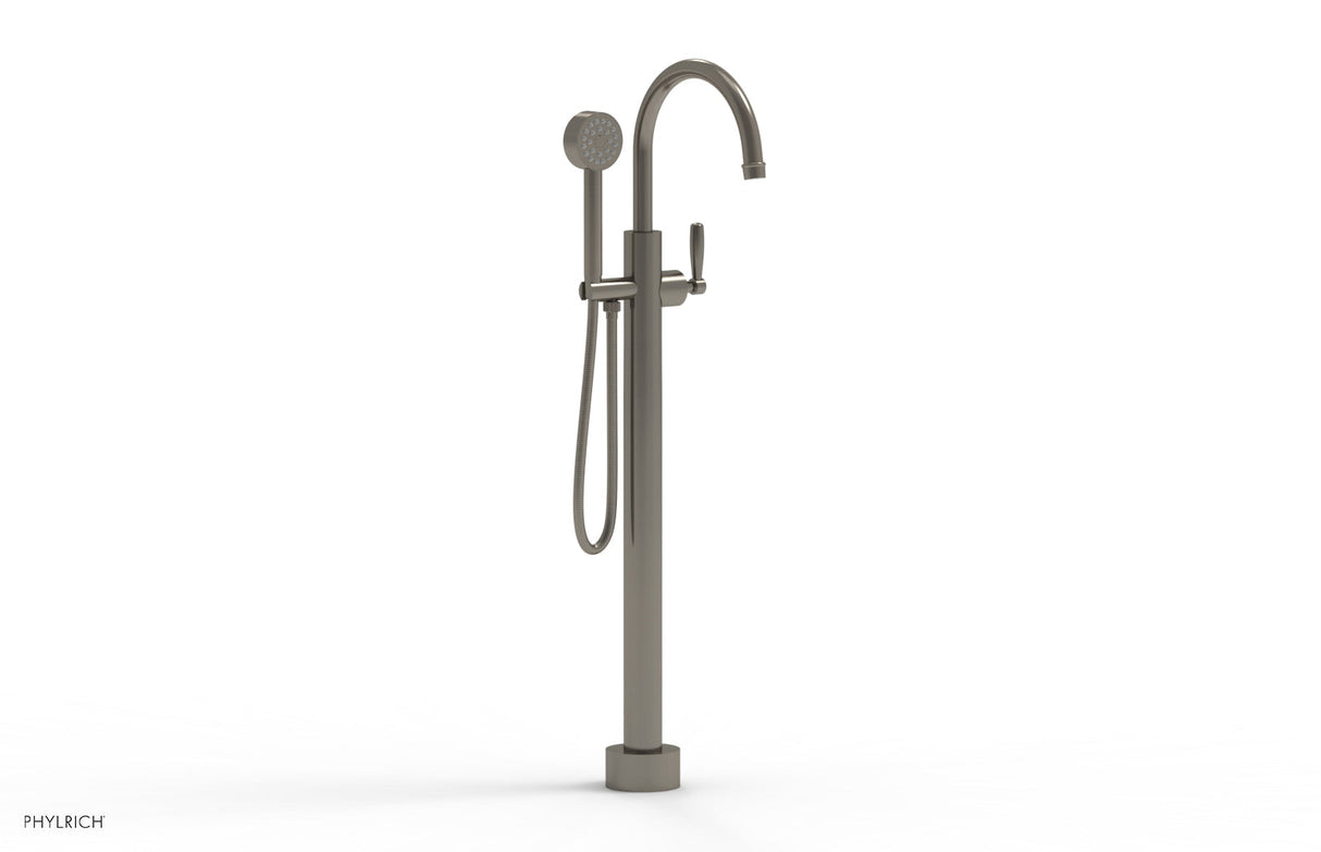 Phylrich 220-45-01-15A WORKS Tall Floor Mount Tub Filler - Lever Handle with Hand Shower  220-45-01 - Pewter