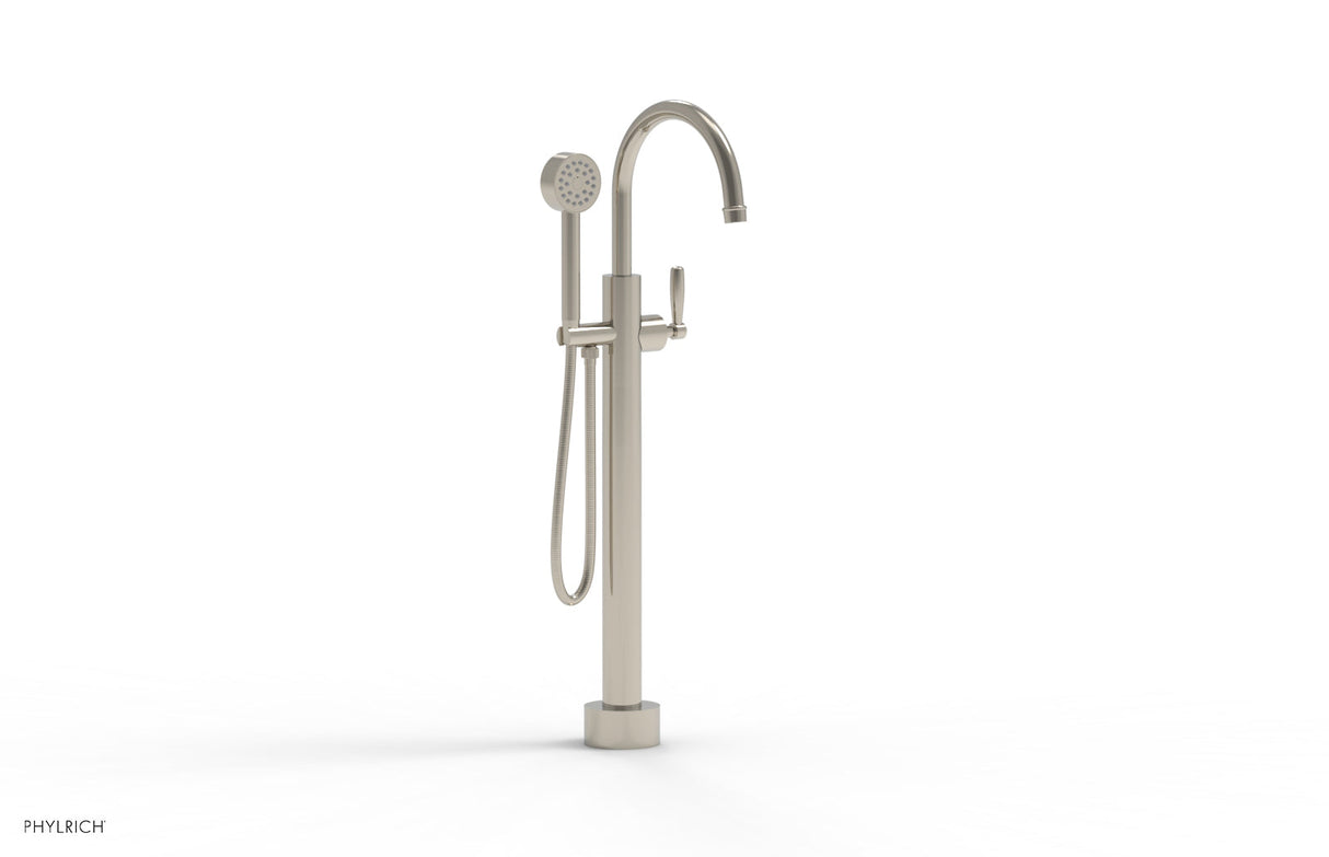 Phylrich 220-45-03-014 WORKS Low Floor Mount Tub Filler - Lever Handle with Hand Shower  220-45-03 - Polished Nickel