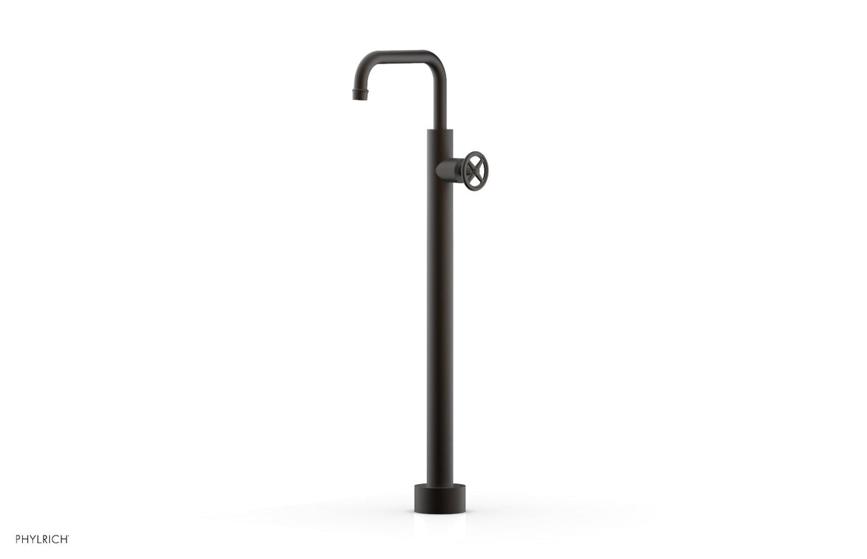 Phylrich 220-46-02-10B WORKS Tall Floor Mount Tub Filler - Cross Handle 220-46-02 - Oil Rubbed Bronze