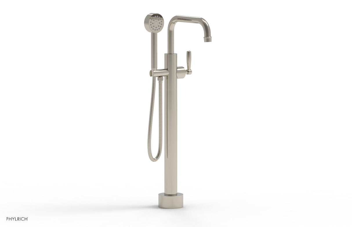 Phylrich 220-47-03-014 WORKS Low Floor Mount Tub Filler - Lever Handle with Hand Shower  220-47-03 - Polished Nickel
