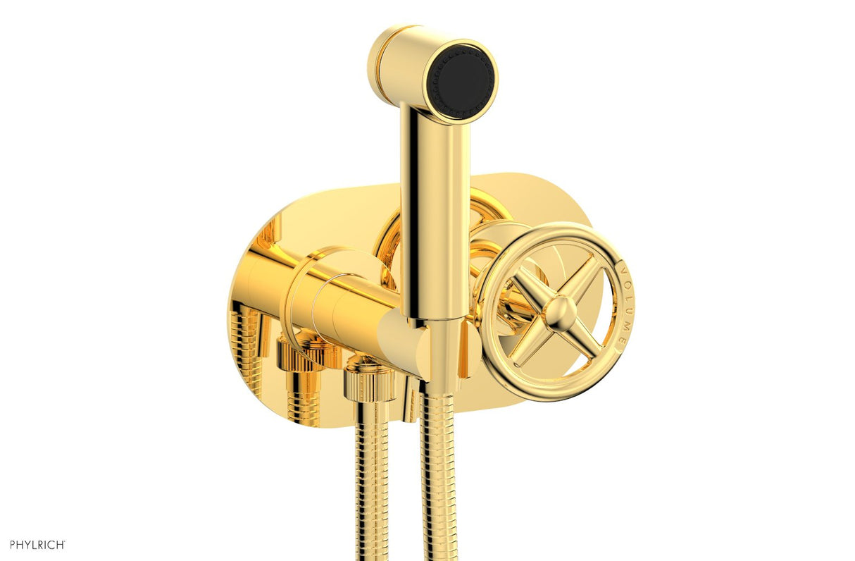 Phylrich 220-64-025 WORKS Wall Mounted Bidet, Cross Handle 220-64 - Polished Gold