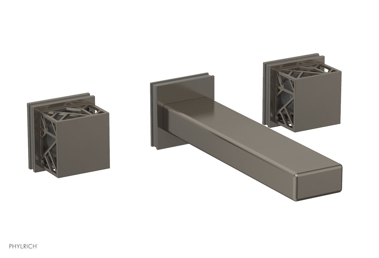 Phylrich 222-12-15AX048 JOLIE Wall Lavatory Set - Square Handles with "Grey" Accents 222-12 - Pewter