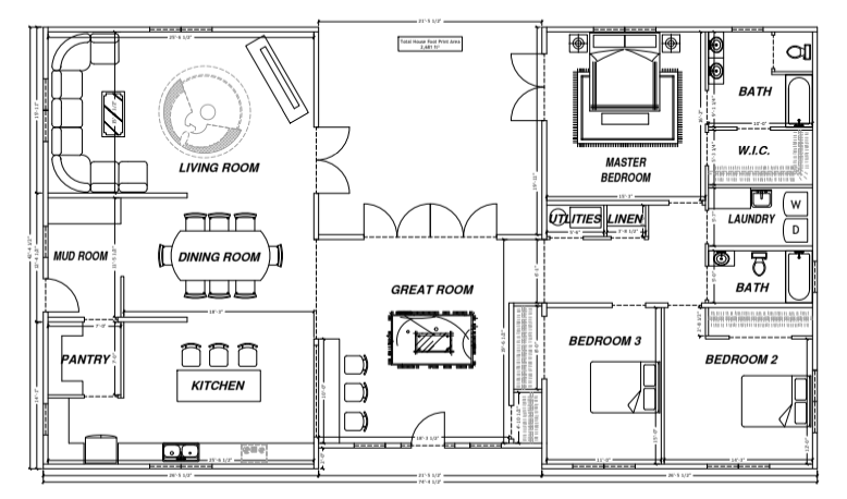 abodeMOD "courtYARD" ABODEMOD2281 3 Bedroom(s), 2 Bathroom(s) 2281 Square Feet Prefab SFR Shell