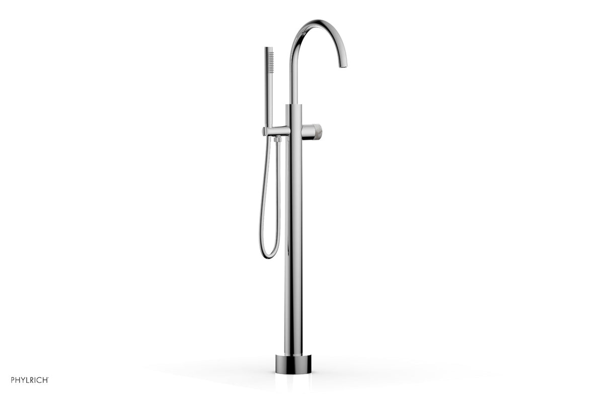 Phylrich 230-47-01-026X031 BASIC II Tall Floor Mount Tub Filler - Marble Handle with Hand Shower  230-47-01