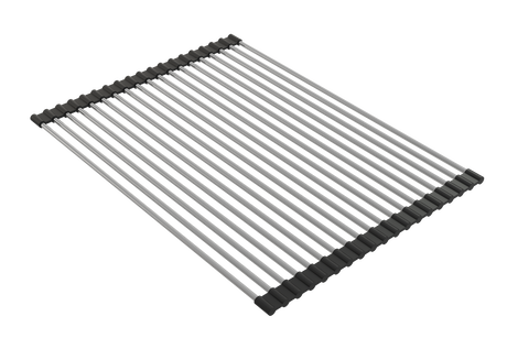 BOCCHI 2350 0005 Roller Mat, Stainless Steel with Black Edging; Compatible with: 1500, 1501, 1551, 1602, 1604, 1633 (outer ledge)