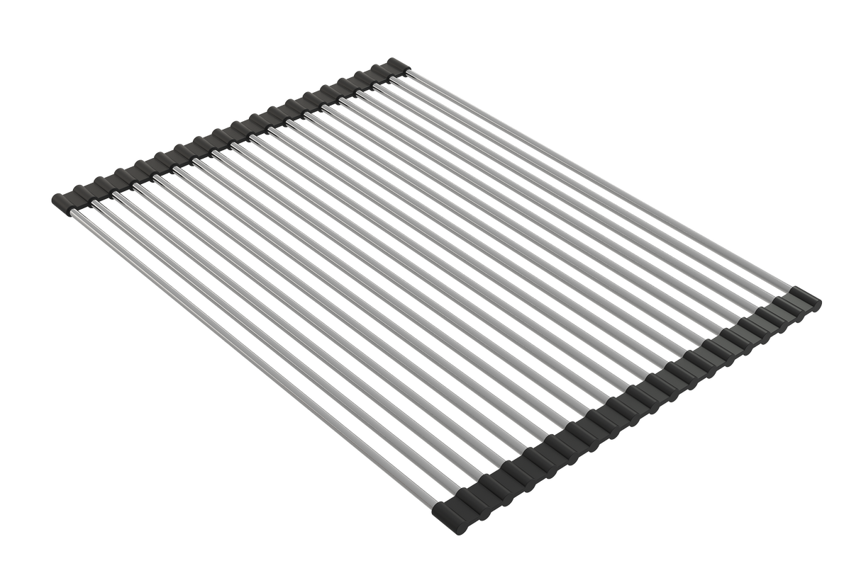BOCCHI 2350 0001 Roller Mat, Stainless Steel with Black Edging for select Fireclay Workstation Sinks