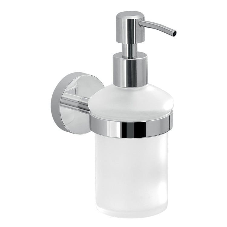 Soap Dispenser, Frosted Glass With Wall Mount