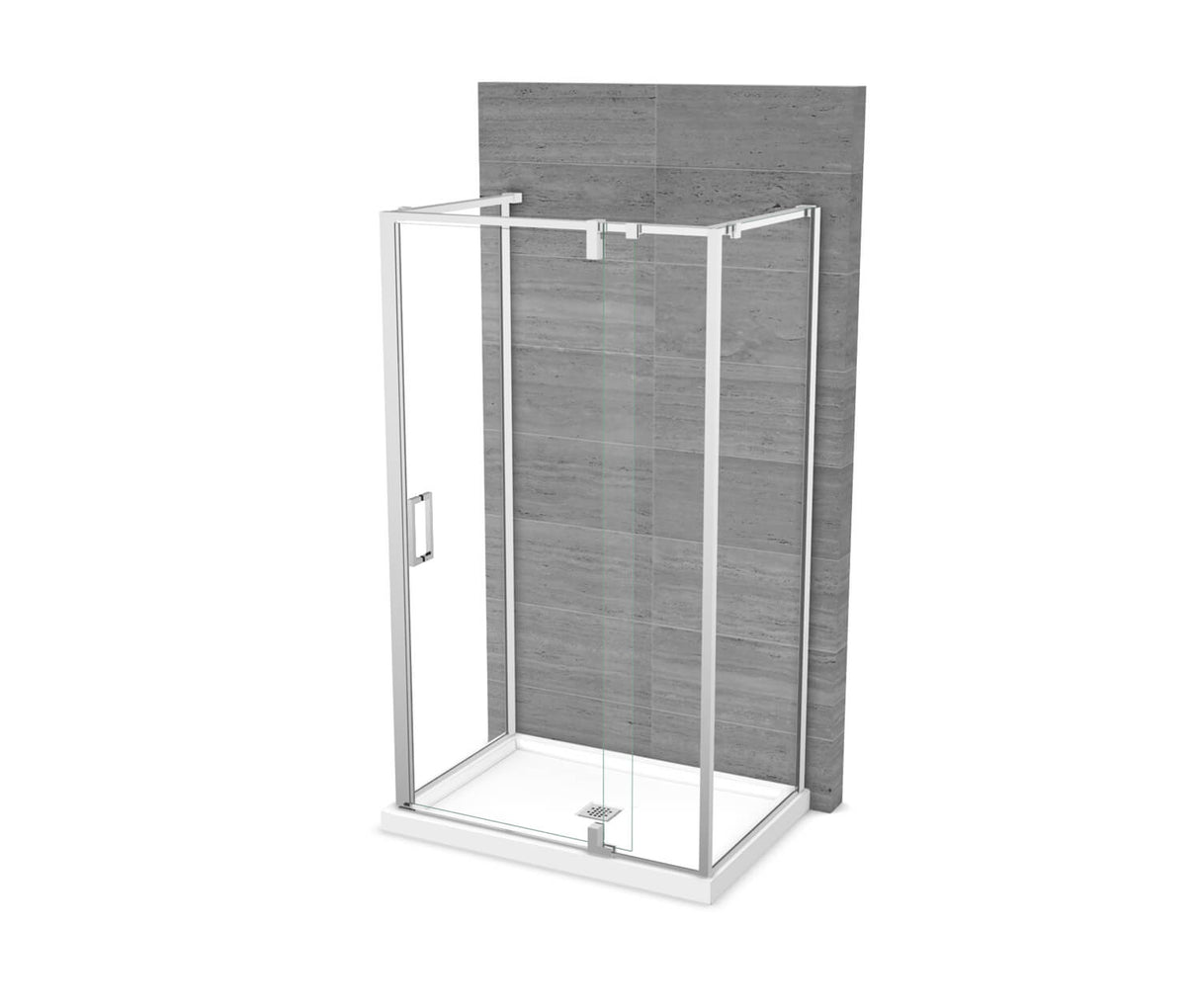 MAAX 137864-900-084-000 ModulR 48 x 34 x 78 in. 8mm Pivot Shower Door for Wall-mount Installation with Clear glass in Chrome