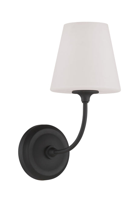 Libby Langdon for Crystorama Sylvan 1 Light Black Forged Sconce 2441-OP-BF