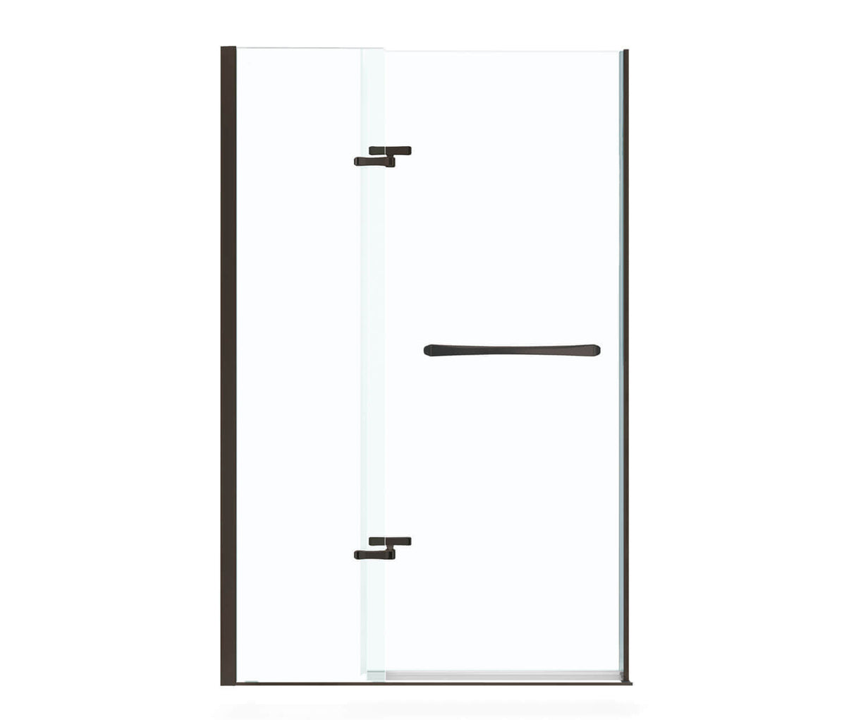 MAAX 136677-900-173-000 Reveal 71 41 ½-44 ½ x 71 ½ in. 8mm Pivot Shower Door for Alcove Installation with Clear glass in Dark Bronze