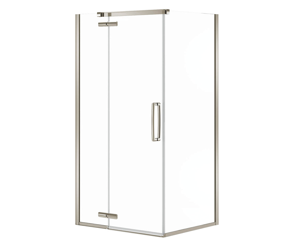 MAAX 133302-900-305-000 Link Curve Rectangular 42 x 34 x 75 in. 8mm Pivot Shower Door for Corner Installation with Clear glass in Brushed Nickel