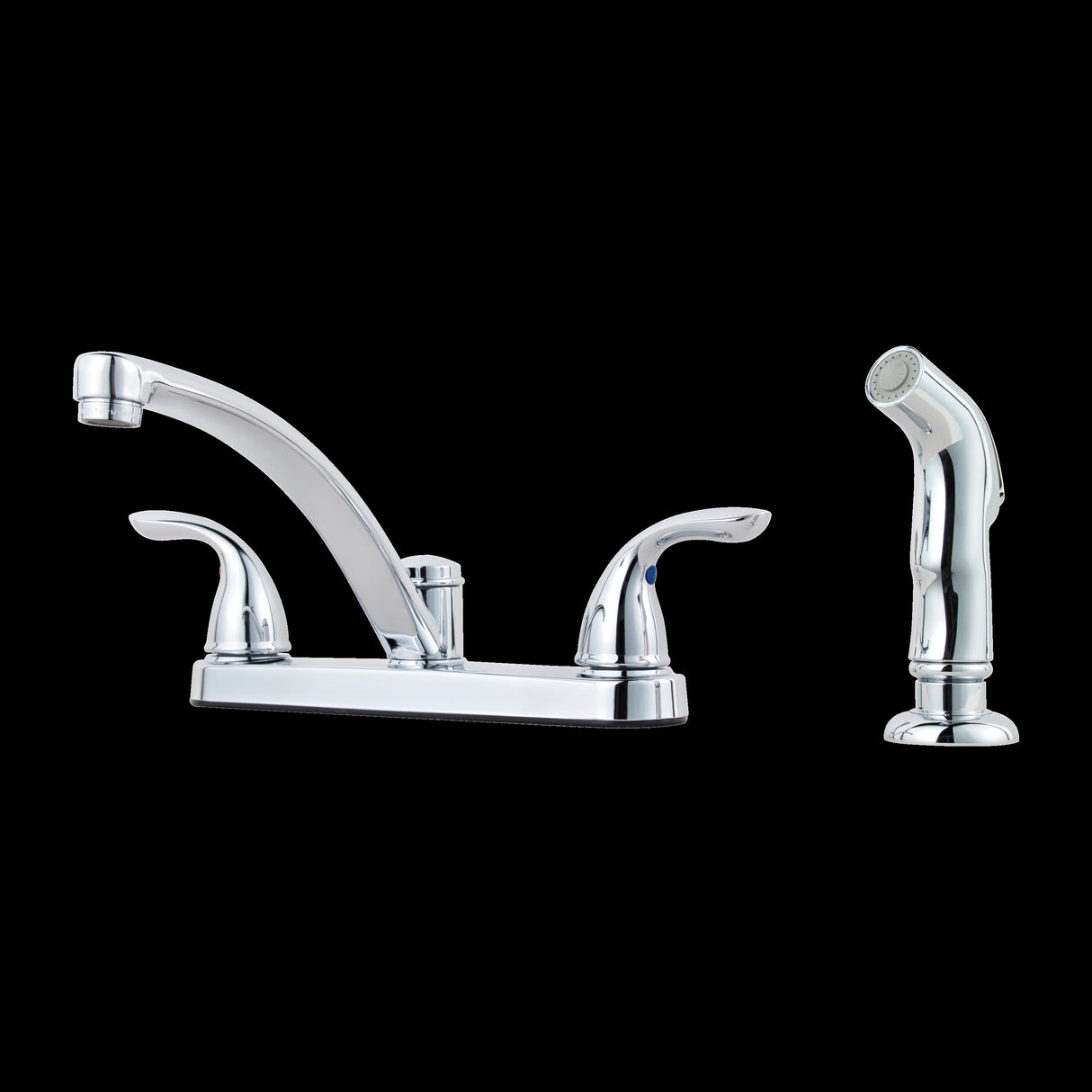 Pfirst Series 2-Handle Kitchen Faucet with Side Spray in Polished Chrome