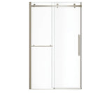 MAAX 138465-900-305-000 Vela 44 ½-47 x 78 ¾ in. 8mm Sliding Shower Door with Towel Bar for Alcove Installation with Clear glass in Brushed Nickel