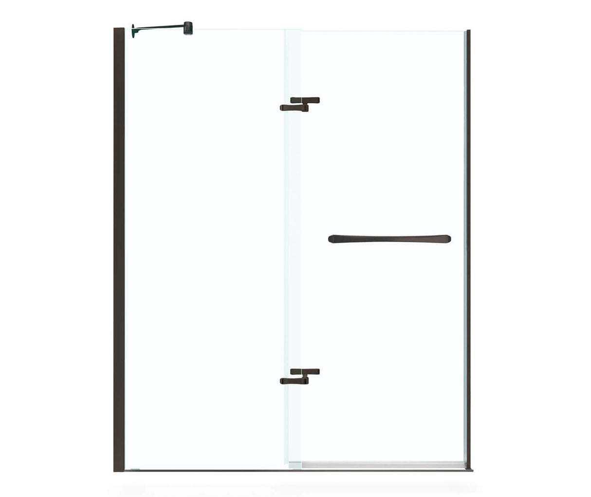MAAX 136672-900-173-000 Reveal 71 56-59 x 71 ½ in. 8mm Pivot Shower Door for Alcove Installation with Clear glass in Dark Bronze